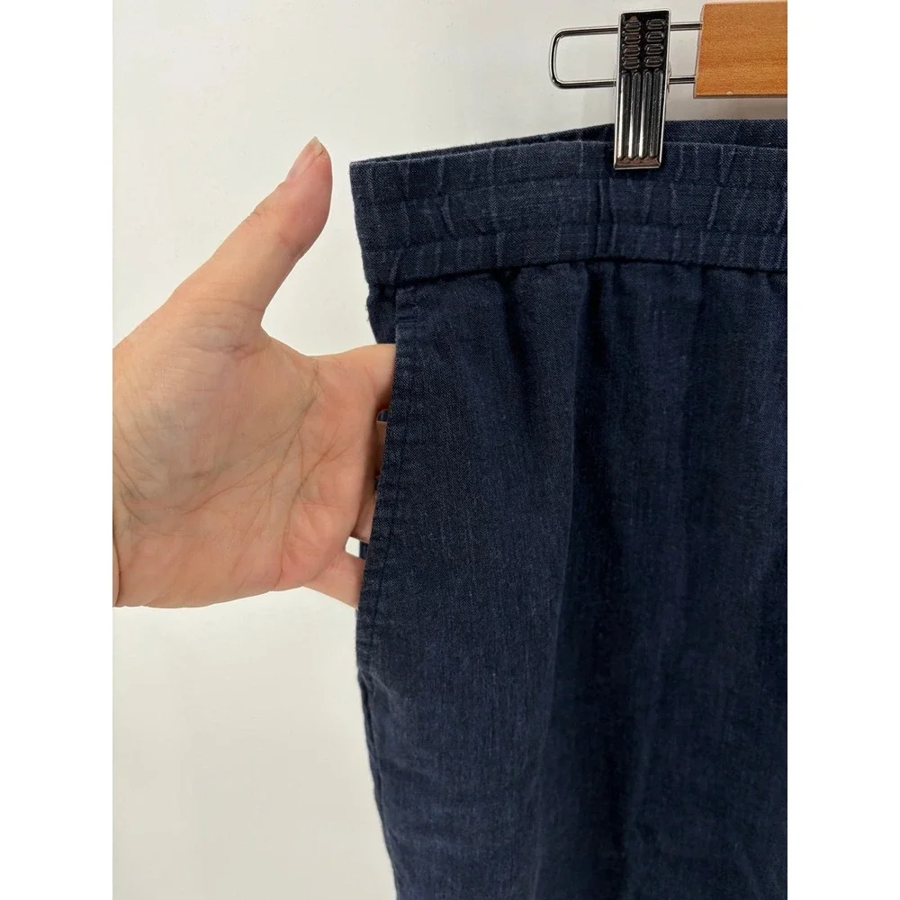 Hart Schaffner Marx Shorts, Navy Linen Blend, Casual, Pull-On, Men's Size 38